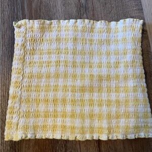 Yellow and White Checkered Reversible Tube Top